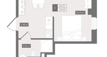 Студия, 23&nbsp;м²