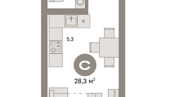 Студия, 28&nbsp;м²