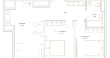 3-к. квартира, 63&nbsp;м²