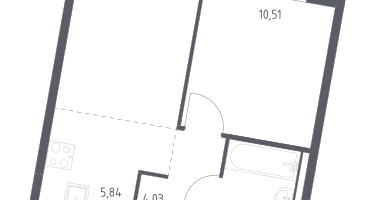 Студия, 34&nbsp;м²