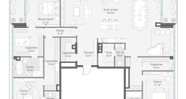 4-к. квартира, 259 м²