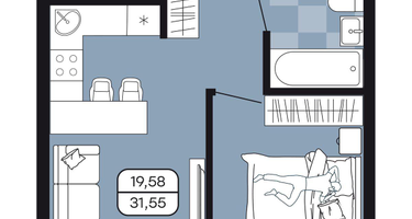 Студия, 31&nbsp;м²