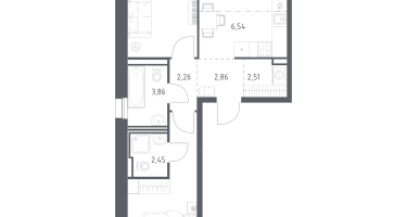 2-к. квартира, 59&nbsp;м²
