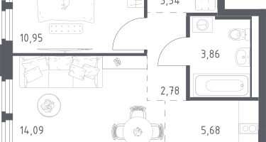 Студия, 40&nbsp;м²