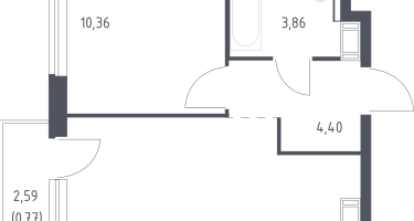 1-к. квартира, 35&nbsp;м²