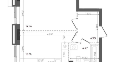 1-к. квартира, 36 м²