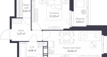 Студия, 41&nbsp;м²