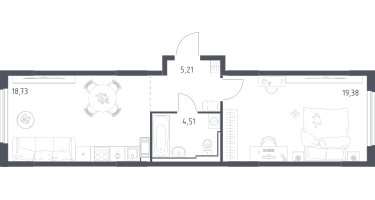 1-к. квартира, 47&nbsp;м²