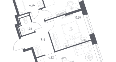 Студия, 48&nbsp;м²