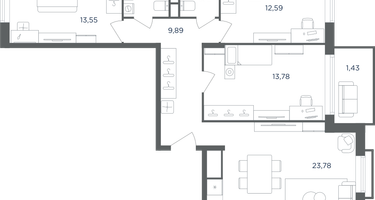 4-к. квартира, 82&nbsp;м²