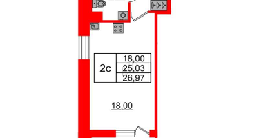 Студия, 25&nbsp;м²