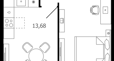 1-к. квартира, 41&nbsp;м²