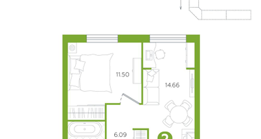 2-к. квартира, 36&nbsp;м²