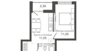 1-к. квартира, 33&nbsp;м²