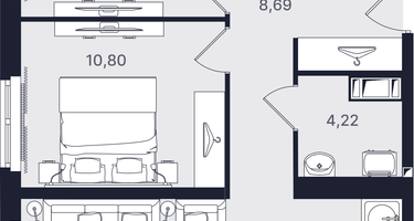 Студия, 61 м²