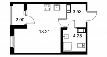 Студия, 26&nbsp;м²