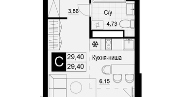 Студия, 29&nbsp;м²