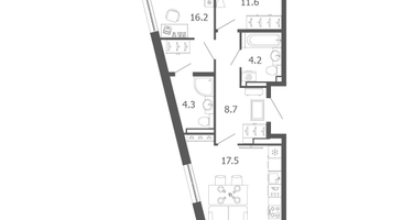 2-к. квартира, 64&nbsp;м²