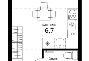 Студия, 23 м²