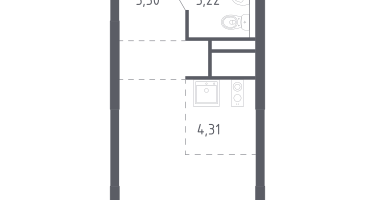 Студия, 19&nbsp;м²
