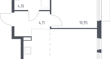Студия, 37&nbsp;м²