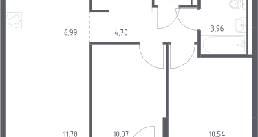 Студия, 52&nbsp;м²