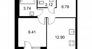 1-к. квартира, 36&nbsp;м²