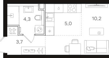 Студия, 23&nbsp;м²