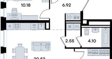 4-к. квартира, 86&nbsp;м²