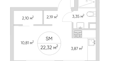 Студия, 22&nbsp;м²