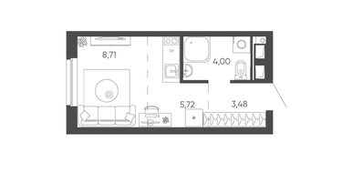 Студия, 21&nbsp;м²