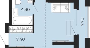 1-к. квартира, 49 м²