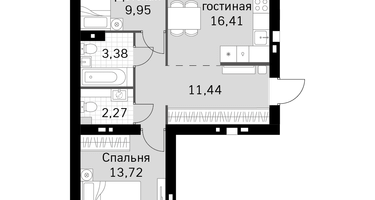 3-к. квартира, 57 м²