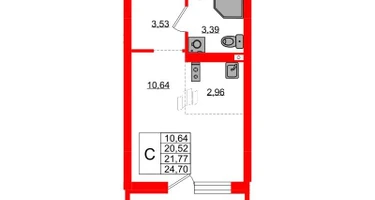 Студия, 21&nbsp;м²