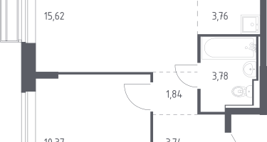 Студия, 38&nbsp;м²