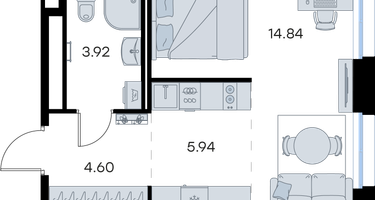 Студия, 29 м²