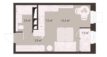 Студия, 29&nbsp;м²