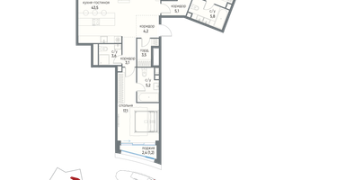 3-к. квартира, 128&nbsp;м²