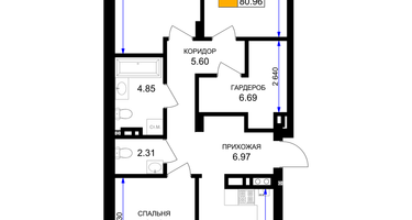 3-к. квартира, 80&nbsp;м²