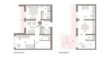 3-к. квартира, 121&nbsp;м²