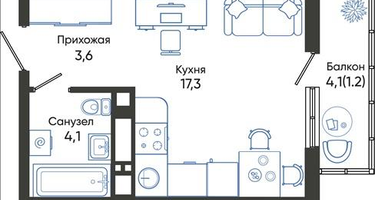 Студия, 26&nbsp;м²