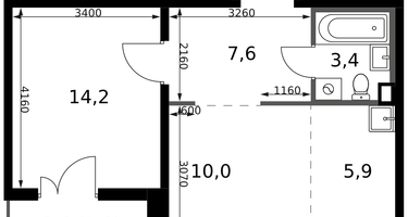 2-к. квартира, 42&nbsp;м²