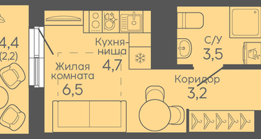 Студия, 20&nbsp;м²