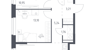 2-к. квартира, 54&nbsp;м²
