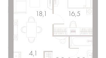 2-к. квартира, 49 м²