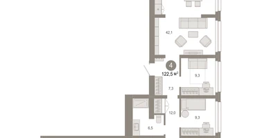 4-к. квартира, 122 м²