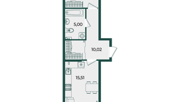 1-к. квартира, 46&nbsp;м²