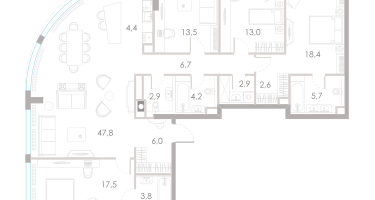 5-к. квартира, 150&nbsp;м²