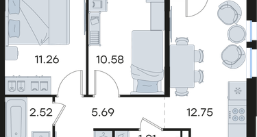 2-к. квартира, 45&nbsp;м²