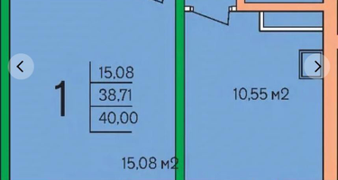 1-к. квартира, 40&nbsp;м²